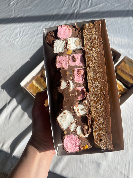 Double Trouble - Nutella Rocky Road + Mars Bar Slice